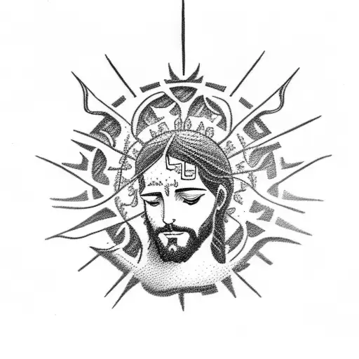 Jesus With Thorn On Head Worldmap