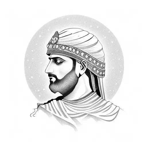 Cyrus The Great On The Horse And Humans Right In His Hand