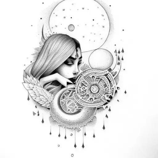 Girl With A Full Moon