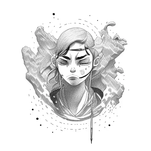 A Figure Of A Student Climbing A Mountain With Tears In One Eye And Determination In The Other