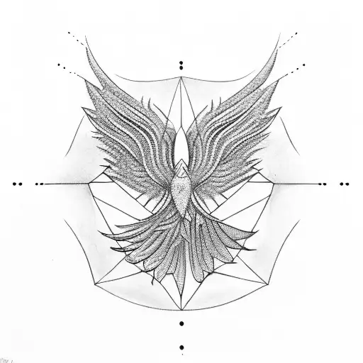 Geometric Phoenix And Shadows