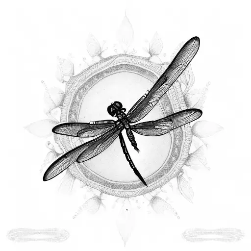 Dragonfly With A Wing In Bloom