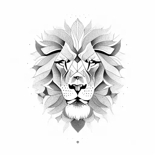 A Stoic Lion Surrounded By Cherry Blossom Trees