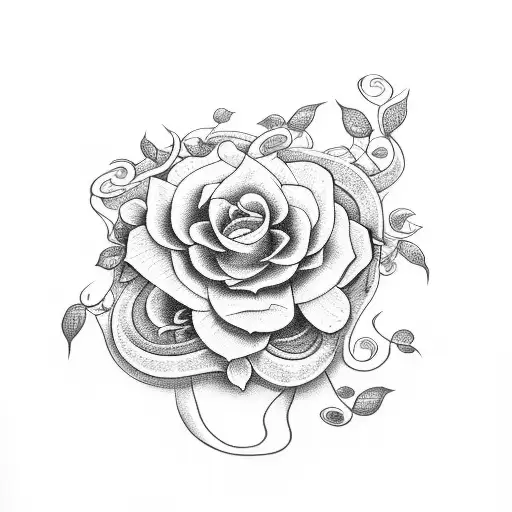 Flowers And Vines With A Snake