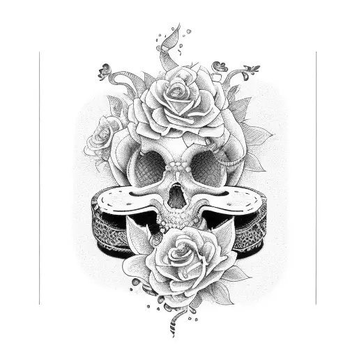 Coffin With Flower And Snake