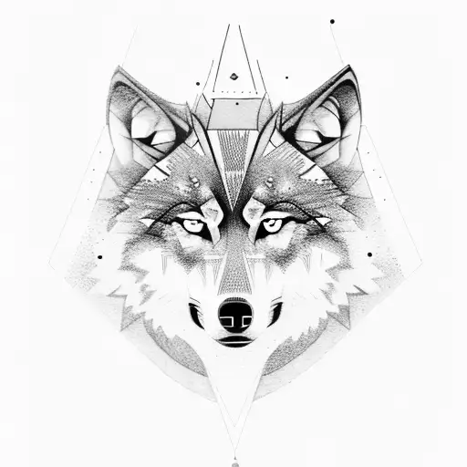 Wolf And Mountain With Hidden Alphabet S