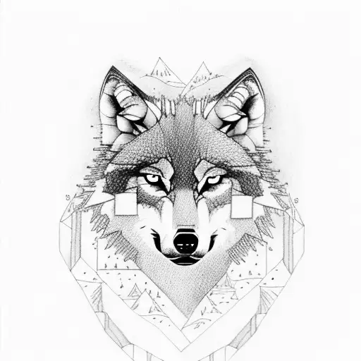 Wolf In A Forest With Alphabet S