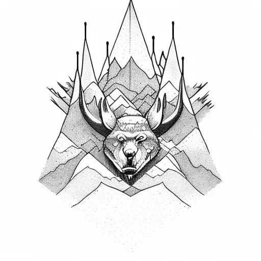 Mountain Mixed With Adrenaline Symbol And Skiis