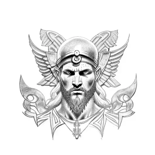 Black And White Roman God Of War For Chest Tattoomars