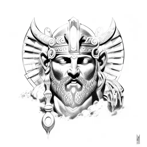 Black And White Roman God Of War For Chest Tattoomars
