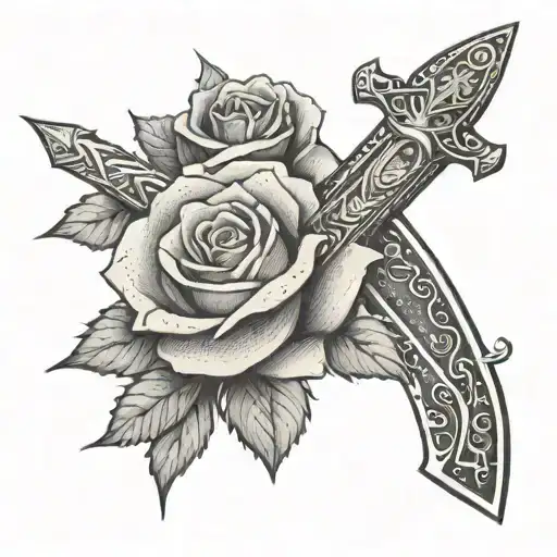 A Celestial Sword Piercing Through A Rose