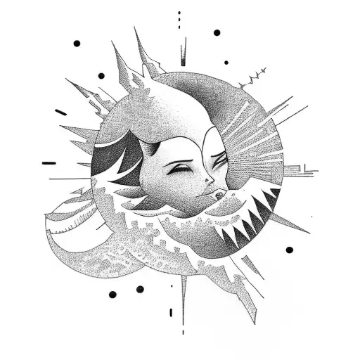 Sun Riding On Snowboard