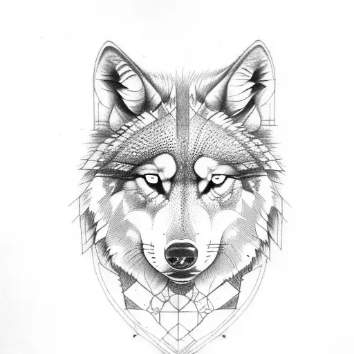 Nordic Tattoo With Wolf With Raven