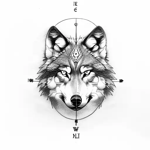 Wolf With Compass