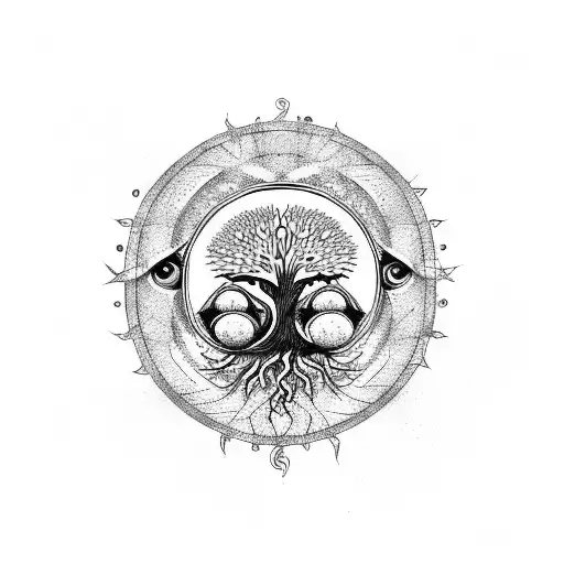 Tree Of Life With All Seeing Eye