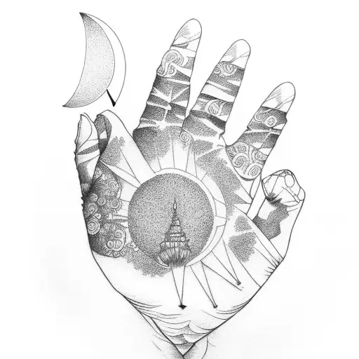 Hand And Moon
