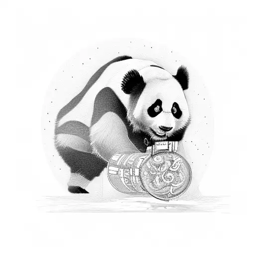 Panda Segurando Uma Garrafa De Whisky
