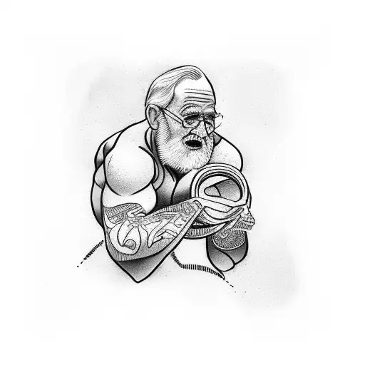 Old Guy Lifting Is Grandson In His Lap