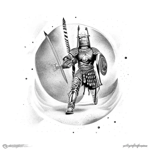 A Gladiator Playing A Heavy Metal Guitar In Space