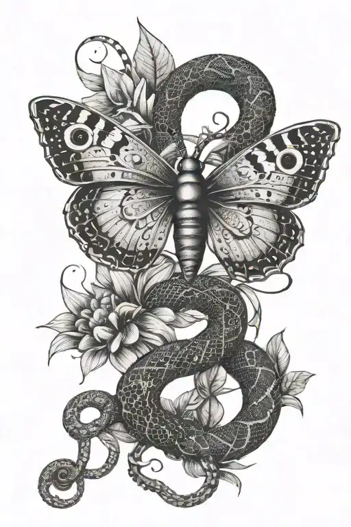 Butterfly And Snake
