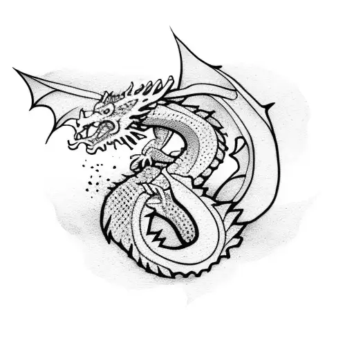 Dragon With Pretty Tree