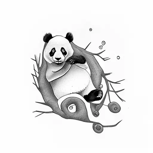 Panda Sleeping On Tree Angry And Lazy And Cute