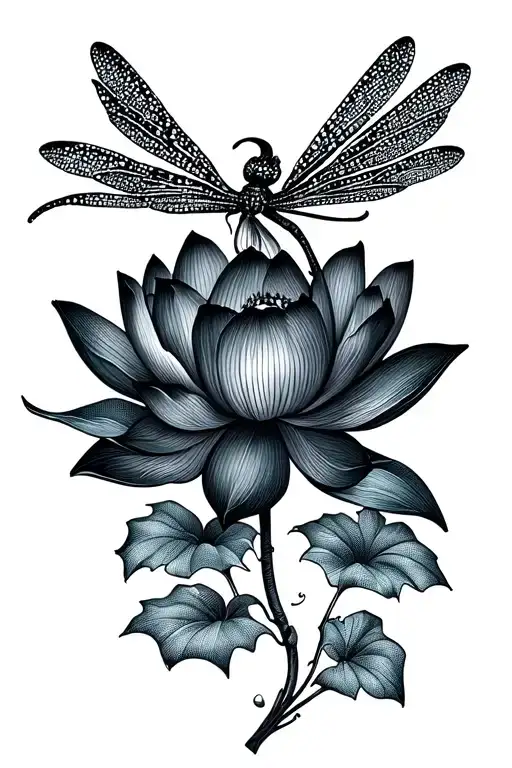 Lotus And Dragonfly