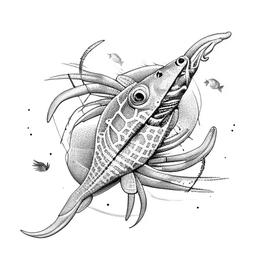 Fish With Crab Linwork