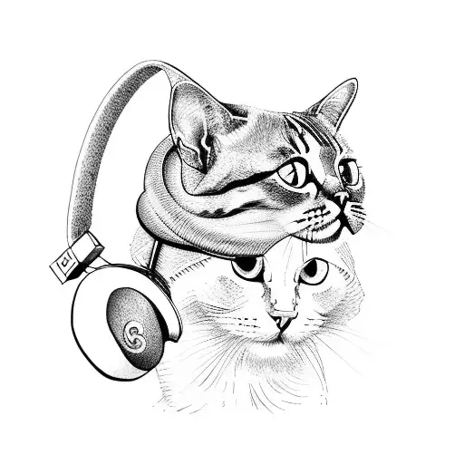 Cat With Headphones