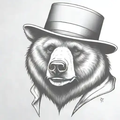 Nerdy Bear Head With Felt Hat