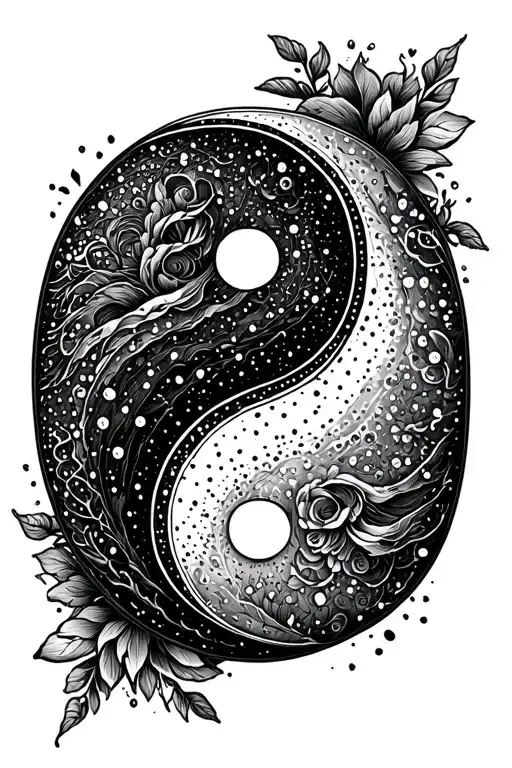 Yin Yang Sign Tattoo With Love And Hate