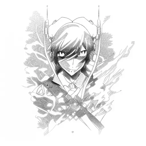 Motorist Driving Through A Forest Of Anime Characters