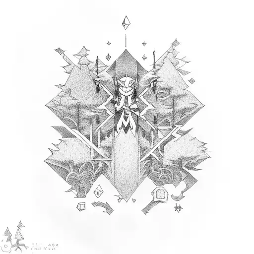 A Kingdom Hearts Inspired Gaming Scene In A Windy Forest