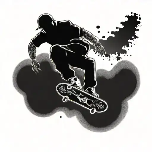 A Skateboarder Doing A Kickflip With A Military Theme In The Background
