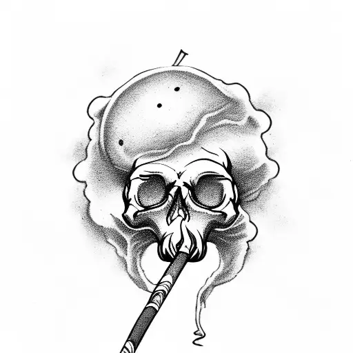One Hand Holding A Cigarrette Of Marihuana And The Smoke Become A Skull