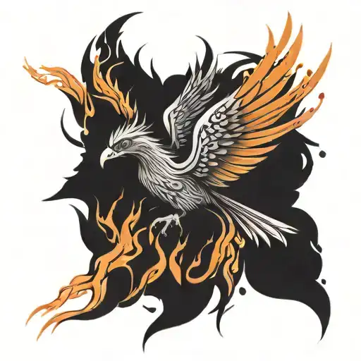 Phoenix In Fire Flames