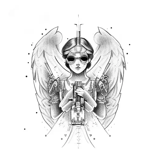 Angel With Submachine Gun