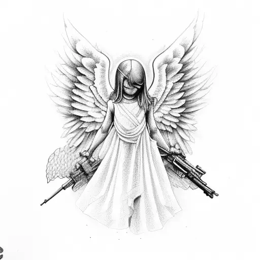 Small Angel With Submachine Gun
