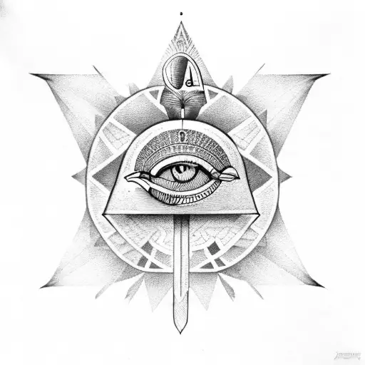 Egyptian Bird Holding And Ankh Or Eye Of Horus