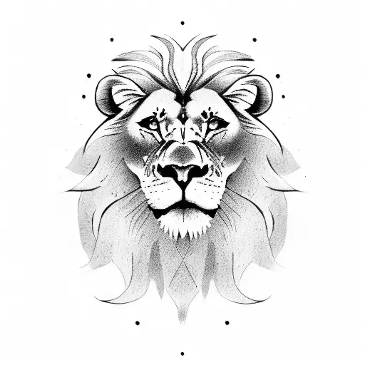 A Lion's Head With A Skull As Its Mane