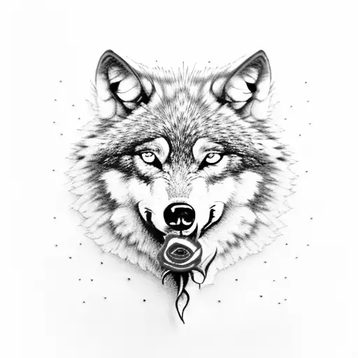 Wolf With A Rose In Your Mouth