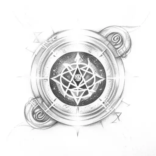 Fullmetal Alchemist Alchemy Circle With Aquarius Symbol Centred