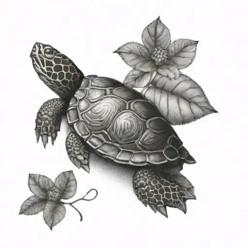 Painted Turtle With Island On Shell