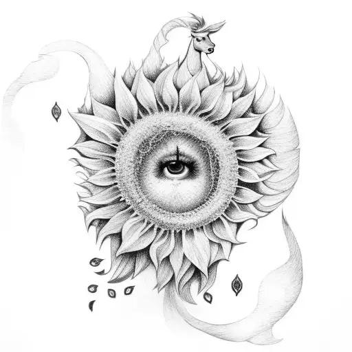 Horse With Sunflower