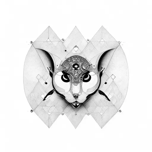 Black And White Illustration Of Mirrors And Eyes