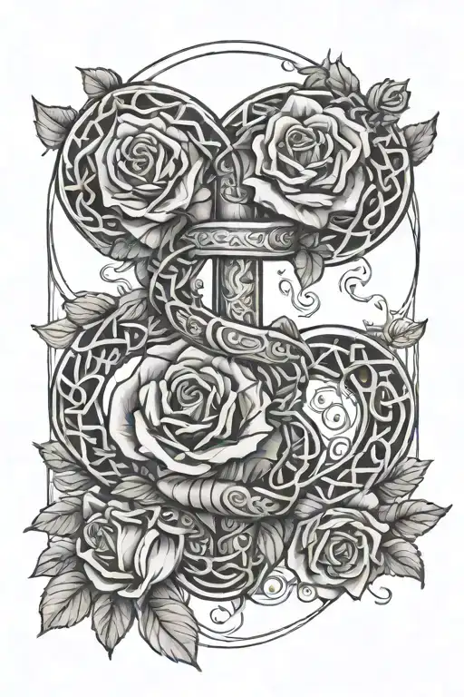 Asclepius And Rose Intertwined