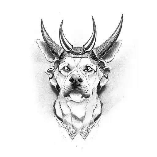 Dog With Horns