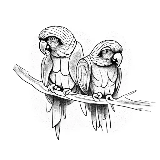 Two Little Parrot In The Woods