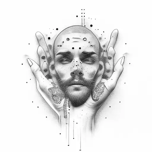 Man Cover Face With Hand