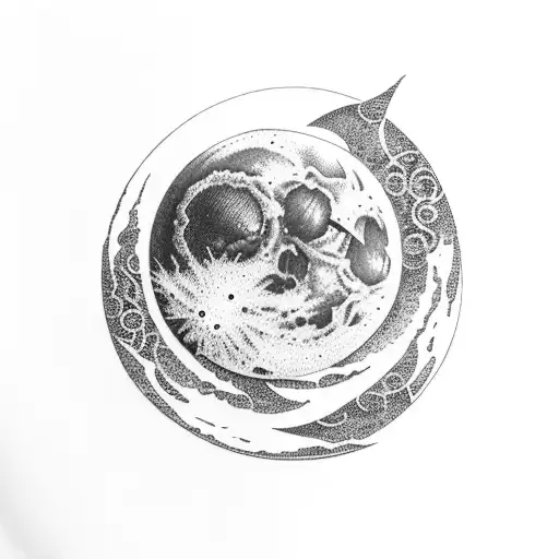 Moon Unalome For Spine